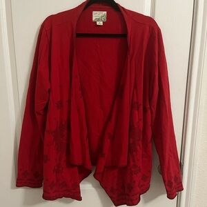 Lucky lotus by Lucky brand embroidered cardigan sweater